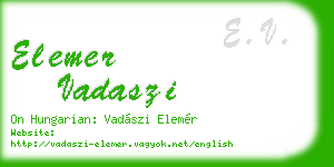 elemer vadaszi business card