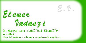elemer vadaszi business card